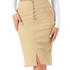312lanLwjIL.jpg Women's Jean Skirts Split Casual High Waist Bodycon Denim Pencil Skirt