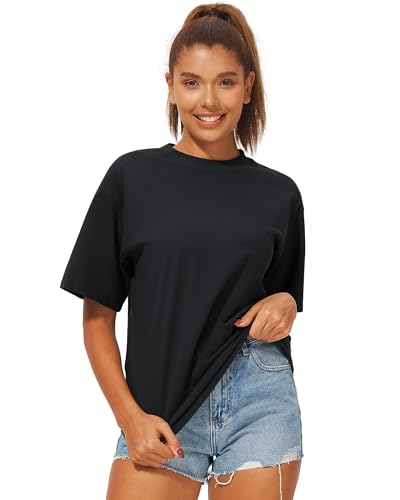 Women Cotton T-Shirts Oversized Crewneck Short Sleeve Summer Casual Tops Unisex Adult