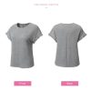 Womens Summer Tops Crewneck Short Sleeve T Shirts Casual Textured Work Shirt Loose Blouses