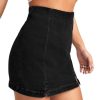 Women's Casual Split Hem High Waist Denim Skorts Skirt Shorts
