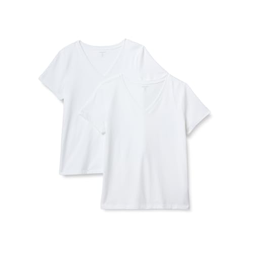 315bcqWocQL.jpg Women's Regular Fit 100% Cotton V-Neck Short Sleeve T-Shirt, Multipacks