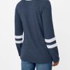Womens Long Sleeve Shirts Color Block Casual Crewneck Tops Tshirt Basic Tee Fall Fashion Clothes Trendy Outfits