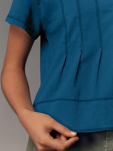 Womens Babydoll Tops Short Sleeve Peplum Pleated Summer T-Shirts Casual Loose Fit Flowy Tshirts 2025