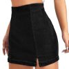 Women's Casual Split Hem High Waist Denim Skorts Skirt Shorts