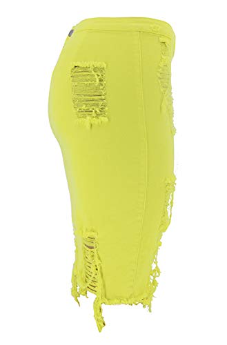 Women's Stretchy High Waist Butt-Lifting Bodycon Ripped Denim Pencil Skirt