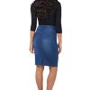 Women??s Ease into Comfort Pull-On Stretch Denim Skirt ?C Soft Jean Fabric, Flattering Slim Fit, All-Day Comfort