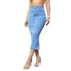 31ZRTCOUCaL.jpg Women's Long Jean Skirts Stretch Denim Midi Skirts with Back Slit Bodycon Mid Waisted A Line Dress with Pockets