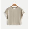 2024 Open Back Tops for Women Criss Cross Cut Out Tee Backless Casual Short Sleeve Round Neck T Shirt