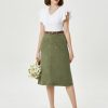 31dASeitwZL.jpg Denim Skirt with Belt Below Knee Length High Waisted Jean Skirts for Women