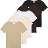 31hFBEYNMnL.jpg 5 Pack: Women's Soft Ribbed Short Sleeve V-Neck T-Shirt Casual Summer Tee Shirts
