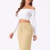 31i4tf3yA5L.jpg Women's Jean Skirts Split Casual High Waist Bodycon Denim Pencil Skirt
