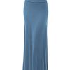 Women's Casual High Waist Solid/Tie Dye Fold Over Flowy Long Maxi Skirt