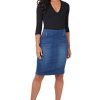 Women??s Ease into Comfort Pull-On Stretch Denim Skirt ?C Soft Jean Fabric, Flattering Slim Fit, All-Day Comfort