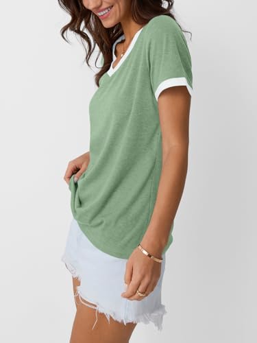 31mBwePPlL.jpg Womens Short Sleeve T-Shirts Summer Tops Casual Soft Tunic V Neck Basic Workout Clothes Spring Fashion Outfits 2025