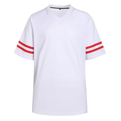DEHANER Blank Football Jerseys for Men Unisex Workout Fitness Shirts Sports Uniform Casual Outfits
