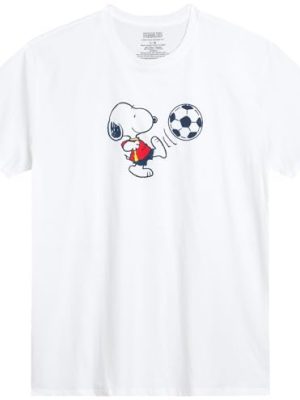 Snoopy Womens and Mens Graphic T-Shirts - Snoopy All Over Print Crewneck Short Sleeve Unisex Tshirts for Adults