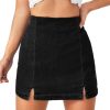 Women's Casual Split Hem High Waist Denim Skorts Skirt Shorts