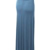 Women's Casual High Waist Solid/Tie Dye Fold Over Flowy Long Maxi Skirt