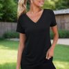 3 Pack Women's T Shirts Short Sleeve Basic Tees, 2025 Spring Summer Clothing V Neck Casual Tops Trendy Outfits
