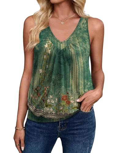 Womens Tank Tops Loose Fit V Neck Ruched Sleeveless Tops Casual Basic Banded Shirts S-XXL