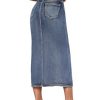 Women's Long Denim Skirt ?C Stretch Jean Skirt for Office and Casual Wear