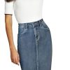 Womens Stretch Pencil Skirts with Functional Pockets, A Line & Destructed Mini Denim Skirts