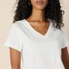 Women's Regular Fit 100% Cotton V-Neck Short Sleeve T-Shirt, Multipacks