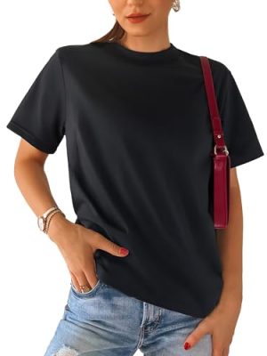 Women Cotton T-Shirts Oversized Crewneck Short Sleeve Summer Casual Tops Unisex Adult