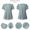 Womens Dressy Chiffon Blouses Summer Puff Petal Short Sleeve Shirts V Neck Casual Work Tops