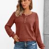 Long Sleeve Henley Shirts Women's Business Casual Lightweight Tunic Sweater Tops