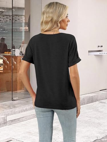 3 Pack T-Shirts Short Sleeve V Neck Tops for Women 2025 Fashion Summer Loose Fit Cute Tee Clothes Trendy Fashion Outfits