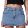 Women Denim Skort Skirt Stretchy Mid Waist Y2K Sexy Mini Skirts Dressy Casual Jean Skorts