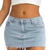 Denim Skirt Women Jean Stretch Casual Mini Skirts 2025 Summer Low Waist Short Dress