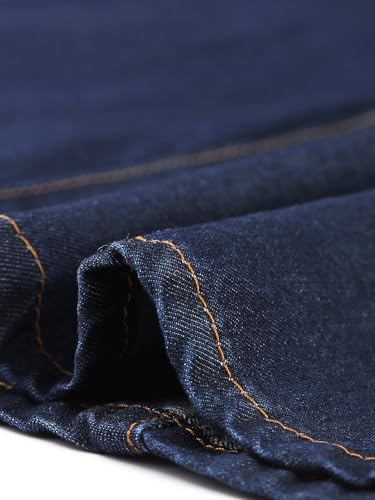 Women's Casual Denim Skirt High Waist A-Line Flared Mini Jean Skirts with Belt