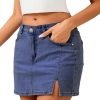 Jean Skirts for Women Stretchy Mini Skirt Side Slit with High Waisted Summer Casual Denim Skirt 2025 Trendy