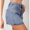 415yD8nRY9L.jpg Women's Denim Skirt High Waist Bow Pocket Bodycon Y2K Mini Jean Skirts