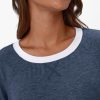 Womens Long Sleeve Shirts Color Block Casual Crewneck Tops Tshirt Basic Tee Fall Fashion Clothes Trendy Outfits