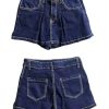 Womens Denim Jeans Skirt Shorts Mini Cargo High Waist Sexy Plus Size Pleated Skorts