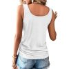 Womens Tank Tops, 2 Pack Summer Tank Tops for Women 2025, Sleeveless U Neck Loose Button Casual Henley Tops Shirts