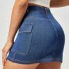 Jean Skirts for Women Denim High Stretch Cargo Skirt with Shorts Denim Skort Mini Jean Skort Y2k Skirt with Pockets