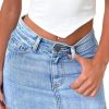 Women's Stretch Washed Vintage Jean Skirt Fringed Slim Fit Denim Mini Skirt