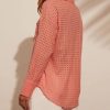 Women's Casual Button Down Shirts Dressy Hollow Out Long Sleeve Blouses Tops with Pockets