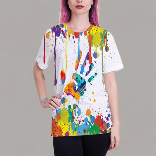 Unisex 3D Colorful Print Graphic Tee Shirts for Men Women and Teens