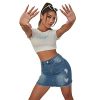 Jean Skirt for Women Stretch Casual High Waisted Denim Short Skirt Cute A Line Mini Pencil Skrit