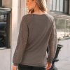 Womens Long Sleeve Shirts V-Neck Lace Tops Business Casual Blouses Tee Trendy 2025 Fall Fashion Outfits Clothes