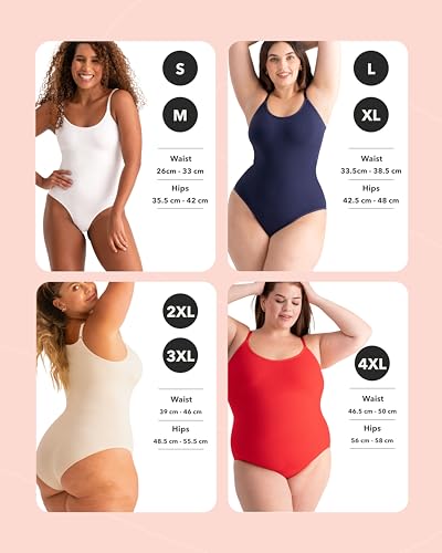 41J8NO74UrL.jpg Bodysuits for Women - Body Shaper Tummy Control Bodysuit, Shapewear Bodysuits for Women, Scoop Neck Plus Size
