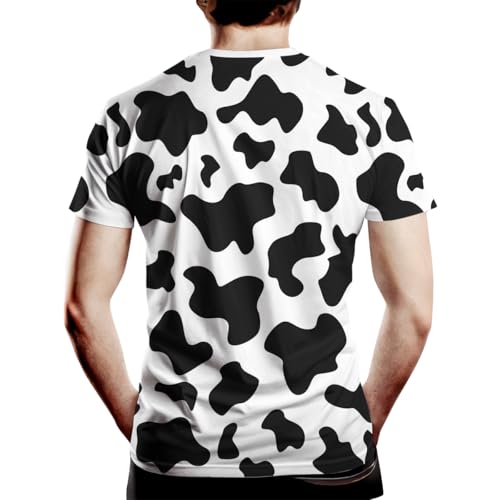 Casual Cow Print T-Shirt Short Sleeve Fun Cow Graphic T-Shirts for Men Women