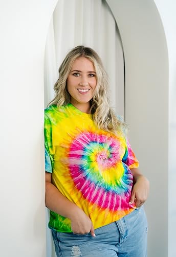 Tie Dye T-Shirts for Men and Women - Unisex Short Sleeve Tie-Dye T Shirts for Adults