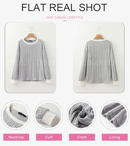 Long Sleeve Shirts for Women Casual Fashion Loose Fit Womens Tops Crewneck Basic Pullover Tunics