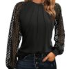 Womens Lace Short/Long Sleeve Tops Fall Dressy Casual Blouses Business Work Shirts Fashion Clothe Trendy Outfits